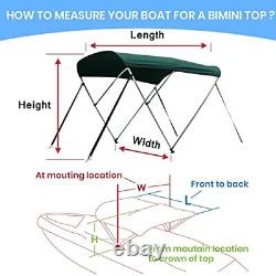 10 Colors 3 Bow Bimini Top Boat Cover 4 Straps For Front And Rear Includes Mount