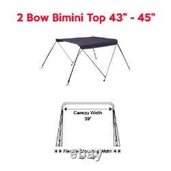 2 Bow BIMINI TOP Boat Cover Beige 43-45 Width, 5ft Long With Storage Boot