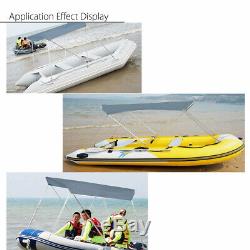 2 Bow Boat Bimini Top Canopy Cover 45''-63'' Sun UV Support Poles Clips Shade