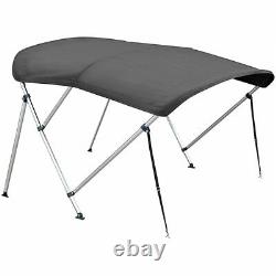 3 BOW BIMINI BOAT COVER TOP 54-60 WithBOOT GRAY COVERS 6' FT + Rear Support Arms