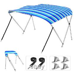 3 Bow 4 Bow 750D BIMINI TOP Canopy Boat Cover 6/8ft Long with Rear Poles US