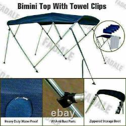 3 Bow / 4 Bow Multi Size Boat Bimini Top Canopy Cover 6ft / 8ft Long Freee Clips