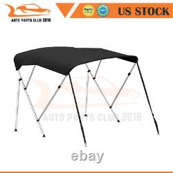 3 Bow 6FT Length 46Heigth Black Boat Cover Bimini Top Boat Cover