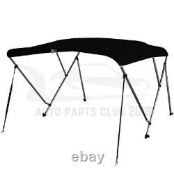3 Bow 6FT Length 46Heigth Black Boat Cover Bimini Top Boat Cover