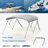 3 Bow BIMINI TOP Boat Cover 6ft With Rear Poles & Storage Boot Gray Waterproof