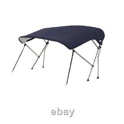 3 Bow BIMINI TOP Boat Cover 75 83 Width, 4ft Long Blue with Support Poles