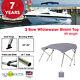 3 Bow BIMINI TOP Boat Cover 83 90 Width, 4ft Long Grey with Support Poles