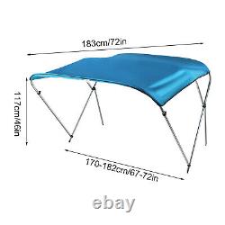 3 Bow Bimini Top Boat Cover 600D Canvas Sun Shade Boat Canopy Alu Alloy 7246in