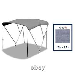 3 Bow Bimini Top Boat Cover Long Rear Poles Canopy Replacement Canvas Yacht Boat