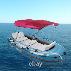 3 Bow Bimini Top Boat Cover PU Coating 6ft Long UV-resistant 2 Rear Windproof