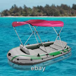 3 Bow Bimini Top Boat Cover PU Coating 6ft Long UV-resistant 2 Rear Windproof