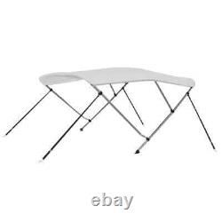 3 Bow Bimini Top Canopy Boat Roof Cover Awning Sun Shade with Frame White
