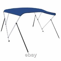 3-Bow Bimini Top Cover Navy Blue Adjustable Straps UV Resistant Boat Canopy Roof