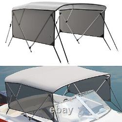 3 Bow Bimini Tops with Detachable Mesh Sidewalls, Sun Shade Boat Canopy