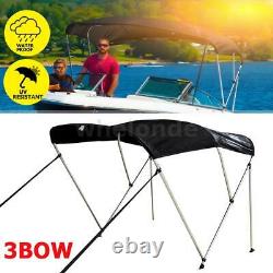 3 Bow Boat Bimini Top 6ft Canopy Cover 54-60 W 46 H Free Clips Support Poles