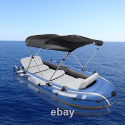 3 Bow Boat Bimini Top Boat Cover Set With 2 Windproof Straps Fit 73-78 Width Boat
