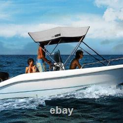 3 Bow Boat Bimini Top Canopy Cover Waterproof with Rear Poles 2 Straps, 67''-72 W