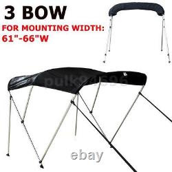 3 Bow Boat Bimini Top Cover 6ft Length 61-66 Width 46 Height with Rear