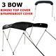 3 Bow Boat Bimini Top Cover 6ft Length 67-72 Width 46 Height with Rear