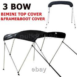 3 Bow Boat Bimini Top Cover 6ft Length 67-72 Width 46 Height with Rear