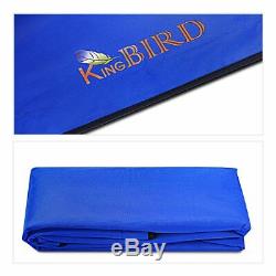 3 Bow Boat Bimini Top Cover Boat Canopy Shade with Support Pole Boot Blue 61-66