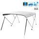 3 Bow Boat Bimini Top Cover Boat Canopy Shade with Support Pole Boot Grey 61-66