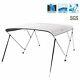 3 Bow Boat Bimini Tops Boat Canopy Boat Shade with Support Pole Boot Grey 61-66