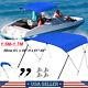 3Bow Bimini Top Boat Cover Waterproof 6'L x 61-66 W 46High With Rear Poles Blue