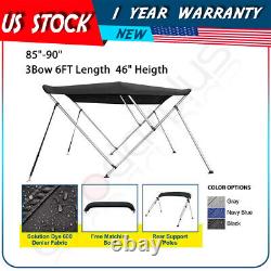 3Bow Boat Bimini Top Cover Included Stainless Steel Hardware 85-90W
