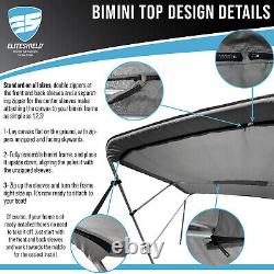 4 Bow 10 ft Pontoon Bimini Top Replacement fabric for 1 and 1.25 Square tubes