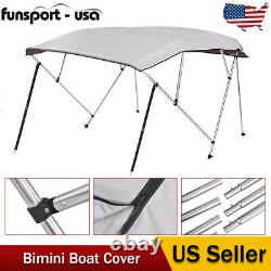 4 Bow 54 High 67-72 Width Bimini Top Boat Roof Cover 600D UV Sun Shelter US