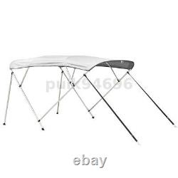 4 Bow Bimini Top Boat Cover 8ft Length 67-72 Width 54 H with Rear Poles Gray