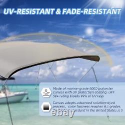 4 Bow Marine Grade Fade and Crack Resistant Bimini Top Replacement Cover