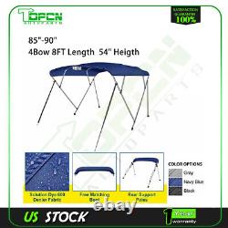 600D Boat Bimini Top Roof Cover 4Bow 85-90 Width 6FT Length For V-Hull Boats