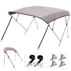 750D Bimini Top 3 Bow / 4 Bow Canopy Boat Cover Waterproof with Rear Poles & Frame