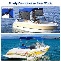 750D Boat Bimini Top 6ft Boat Cover 3 Bow 46 H 85-90 W Canopy with Sidewalls