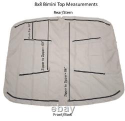 8'x8' Replacement Bimini Top and Boot Only- Gray