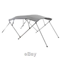 96 / 8 ft 91-96 Width 54 Height 4 Bow Bimini Top Boat Cover Silver Gray