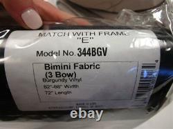 Attwood Bimini Top Fabric 3 Bow Burgindy Vinyl 72 X 82 88 Marine Boat
