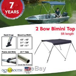 BIMINI TOP 2 Bow Boat Cover Blue With Integrated protective Cover