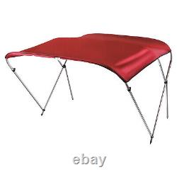 BIMINI TOP 3 Bow Boat Cover 67-72 Wide 46 H waterproof UV Protect Red NEW