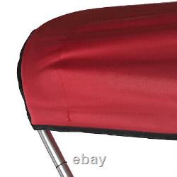 BIMINI TOP 3 Bow Boat Cover 67-72 Wide 46 H waterproof UV Protect Red NEW