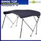 BIMINI TOP 3 Bow Boat Cover Blue 51-59 With Rear Poles & Integrated Cover51L