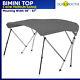 BIMINI TOP 3 Bow Boat Cover Grey 59-67 With Rear Poles & Integrated Cover51L
