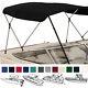 BIMINI TOP BOAT COVER BLACK 3 BOW 72L 54H 73-78W With BOOT & REAR POLES