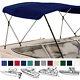 BIMINI TOP BOAT COVER NAVY 3 BOW 72L 54H 91-96W With BOOT /REAR Poles