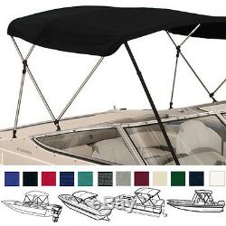 BOAT BIMINI TOP COVER 4 BOW 96L 54H 54-60W With BOOT & REAR SUPPORT POLES