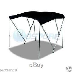 Bimini 3 Bow Top Boat Cover Black 6ft 46H 79-84W Rear Support Poles