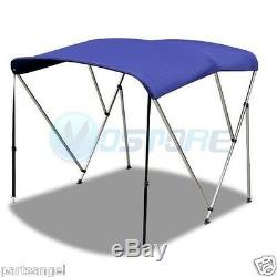 Bimini 3 Bow Top Boat Cover Blue 6ft 46H 79-84W Rear Support Poles