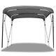 Bimini 4 Bow Top Boat Cover Gray 91-96 With Rear Poles and Integrated Sock